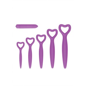 OUCH! Silicone Vaginal Dilator Set - Purple - Vibrating - Set of 5 Sizes