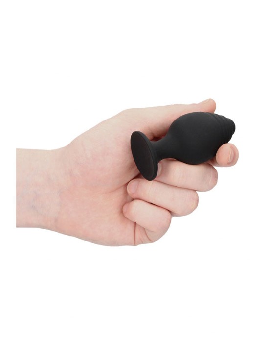 Ouch! Rippled Butt Plug Set - Black - 3 Sizes