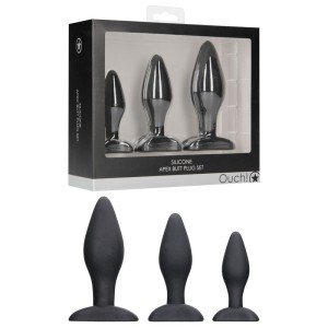 Ouch! Apex Butt Plug Set - Black - 3 Sizes