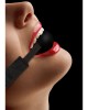 Ouch! Velvet & Velcro Adjustable Silicone Ball Gag - Black