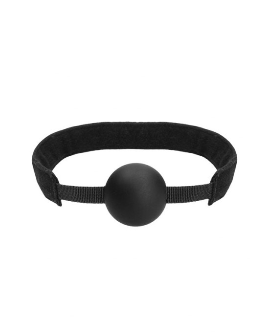 Ouch! Velvet & Velcro Adjustable Silicone Ball Gag - Black