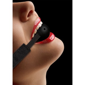 Ouch! Velvet & Velcro Adjustable Breathable Gag - Black