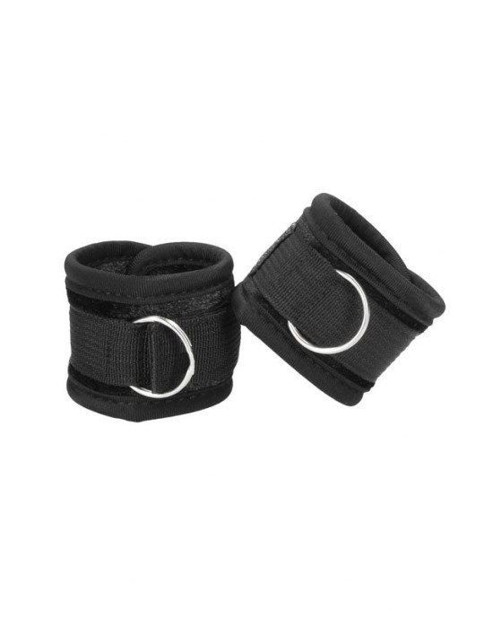 OUCH! Velvet & Velcro Adjustable Handcuffs - Black Restraints