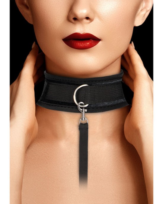 OUCH! Velvet & Velcro Adjustable Collar - Black