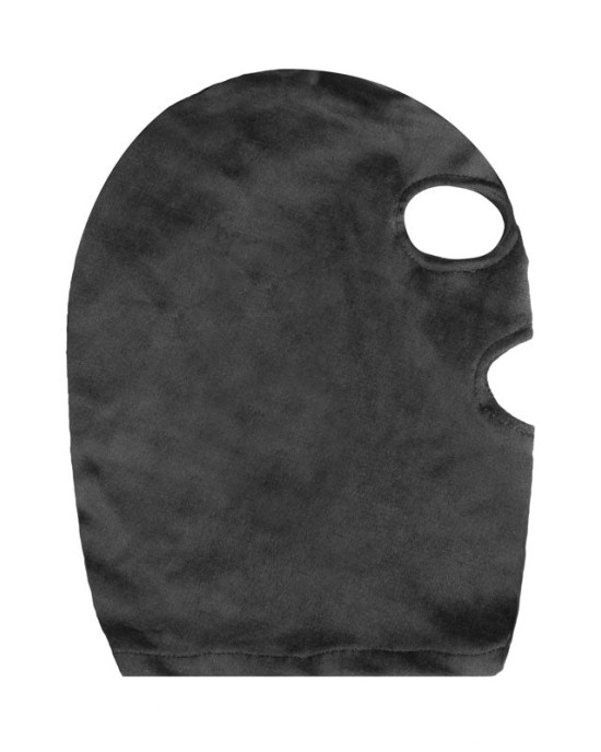 Ouch! Velvet & Velcro Mask with Eye and Mouth Opening - Black Hood