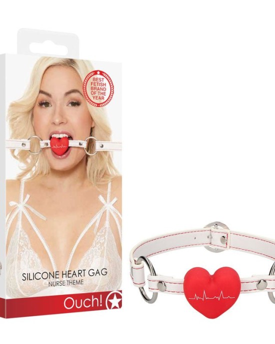 OUCH! Silicone Heart Gag - Nurse Theme