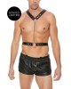 Ouch! Twisted Bit Black Leather Men's Harness