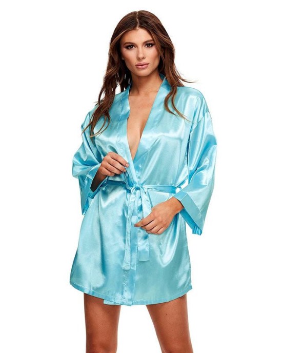 Baci All Satin Robe - Blue - OS