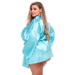 Baci All Satin Robe - Blue - QS