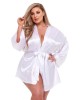 Baci All Satin Robe - White - QS