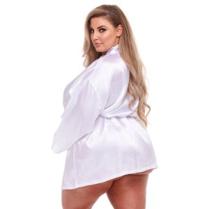 Baci All Satin Robe - White - QS