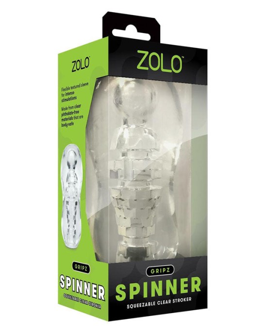 Zolo Gripz - Spinner - Clear - Stroker Sleeve