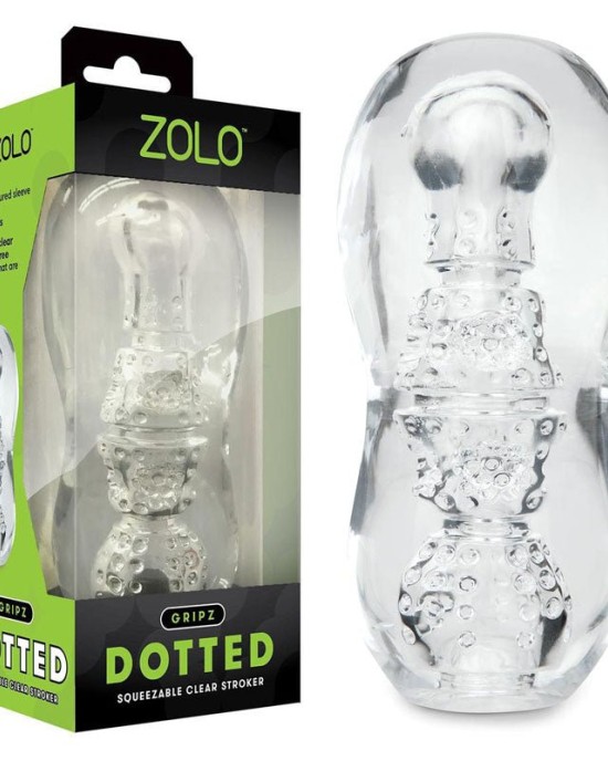 Zolo Gripz - Dotted - Clear - Stroker Sleeve