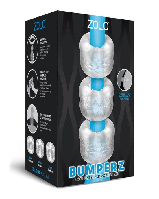 Zolo Bumperz - Clear -Mini Blowjob Stroker Set