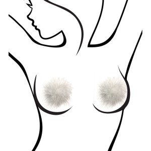 Sexy AF - Nipple Couture Fluffy White Marabou - Reuseable Pasties