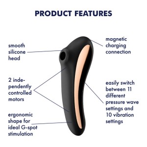 Satisfyer Dual Kiss - App Contolled - Clitoral Stimulator - Black