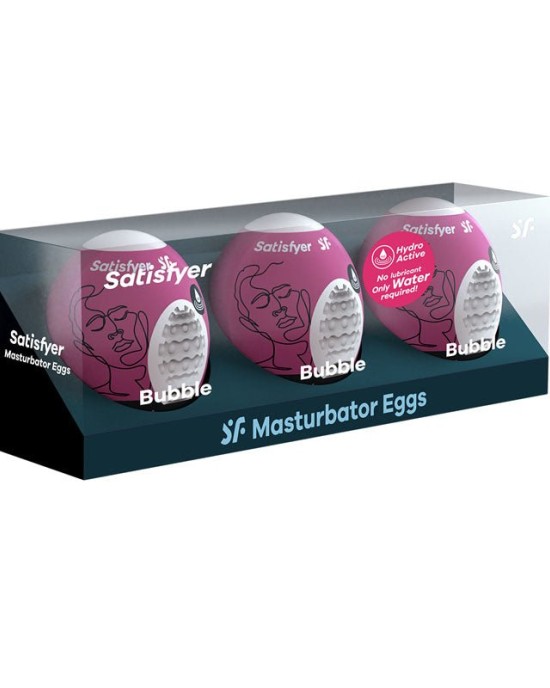 Satisfyer Masturbator Eggs - Bubble 3 Pack