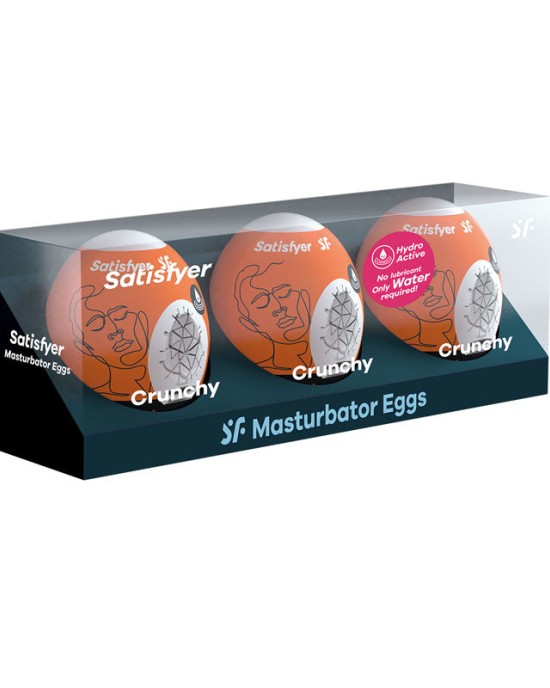 Satisfyer Masturbator Eggs - Crunchy 3 Pack