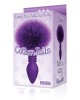 The 9's Cottontails - Ribbed Purple Butt Plug with Bunny Tail