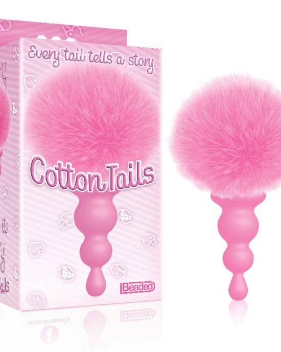 The 9's Cottontails - Beaded, Pink Butt Plug with Bunny Tail