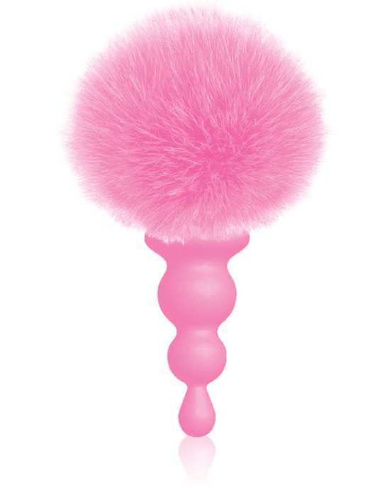 The 9's Cottontails - Beaded, Pink Butt Plug with Bunny Tail