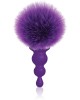 The 9's Cottontails - Beaded Purple Butt Plug with Bunny Tail