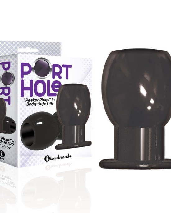 The 9's Port Hole - Hollow Butt Plug - Black