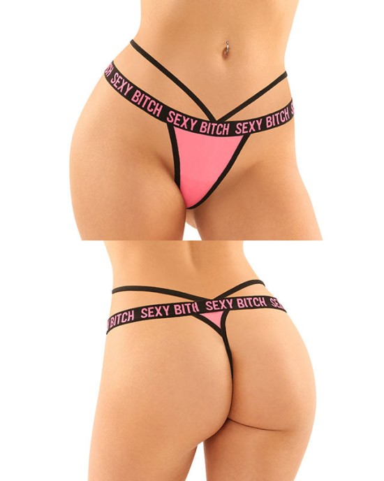 Vibes Sexy Bitch Brief & Thong - 2 Pack - L/XL