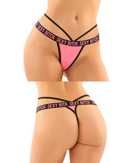 Vibes Sexy Bitch Brief & Thong - 2 Pack - S/M