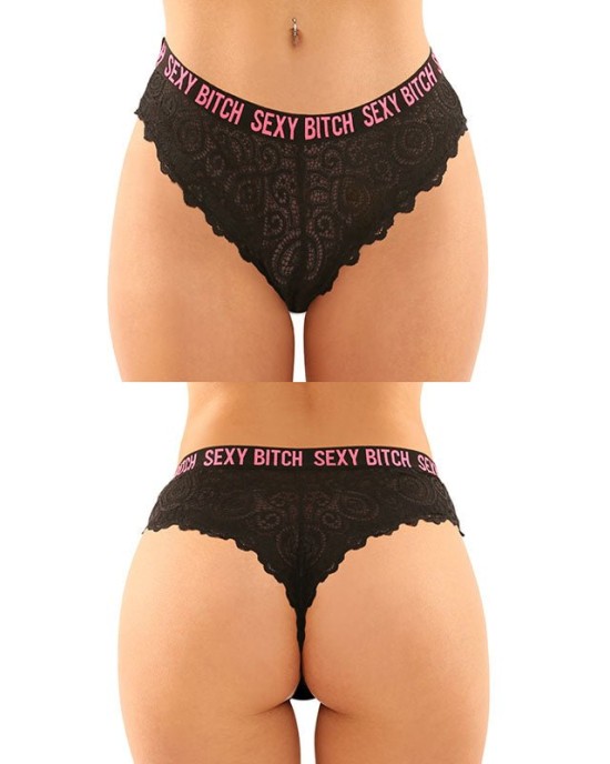 Vibes Sexy Bitch Brief & Thong - 2 Pack - S/M