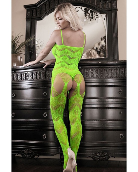 Sheer Fantasy Cosmic Love Bodystocking - Hot Green - OS