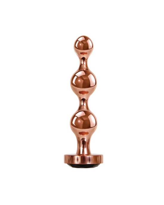 Gender X Gold Digger - Small Rose Gold Butt Plug with Black Gem Base