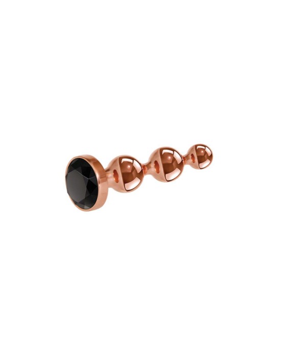 Gender X Gold Digger - Small Rose Gold Butt Plug with Black Gem Base