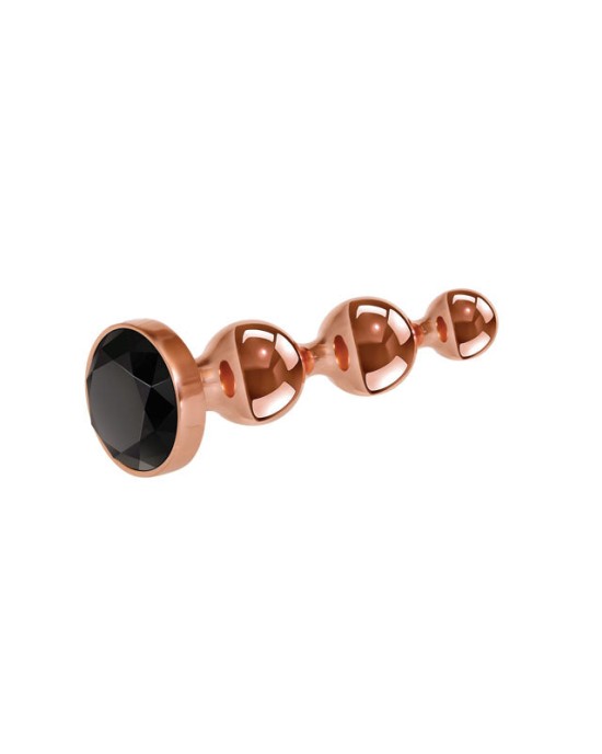 Gender X Gold Digger - Medium Rose Gold Butt Plug with Black Gem Base