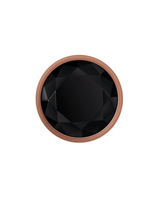 Gender X Gold Digger - Large Rose Gold Butt Plug with Black Gem Base