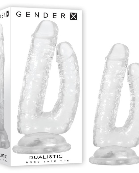 Gender X Dualistic- Clear 23.5cm Double Penetrating Dong