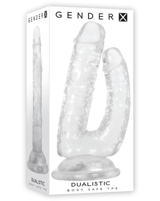 Gender X Dualistic- Clear 23.5cm Double Penetrating Dong