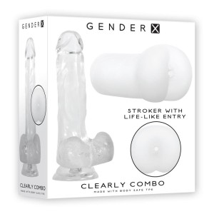 Gender X Clearly Combo - Clear Dildo and Masturbator Set