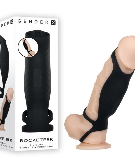 Gender X Rocketeer - Black Vibrating Penis Sleeve