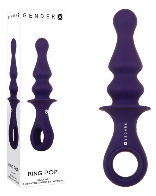 Gender X Ring Pop - Dark Blue Vibrating Anal Plug