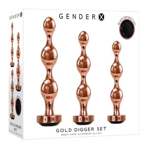 Gender X Gold Digger Set - Rose Gold Butt Plugs - Set of 3 Sizes