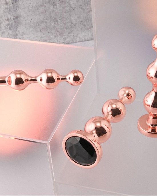 Gender X Gold Digger Set - Rose Gold Butt Plugs - Set of 3 Sizes