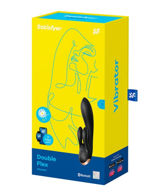 Satisfyer Double Flex App Rabbit Vibrator - Black