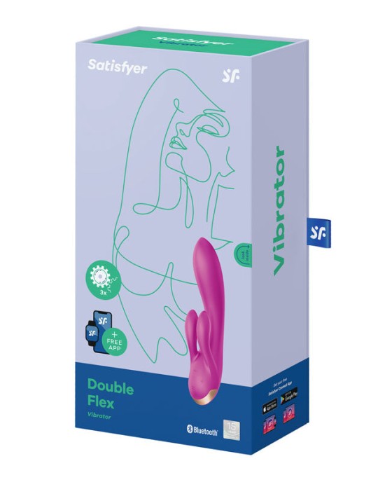 Satisfyer Double Flex App Rabbit Vibrator - Violet