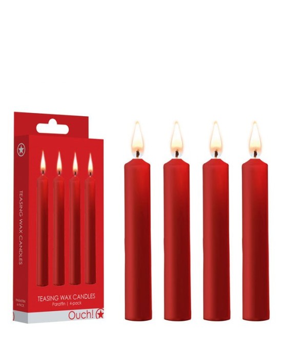 Ouch! Teasing Wax Red Drip Candles - 4 Pack