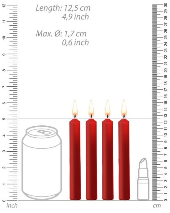 Ouch! Teasing Wax Red Drip Candles - 4 Pack