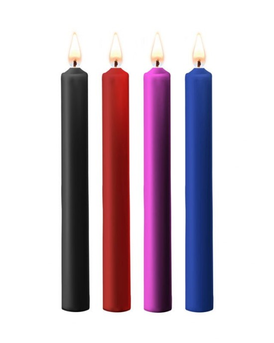 Ouch! Teasing Wax Large Mix-Coloured Drip Candles - 4 Pack