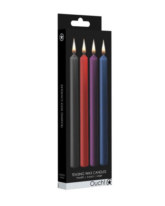 Ouch! Teasing Wax Large Mix-Coloured Drip Candles - 4 Pack