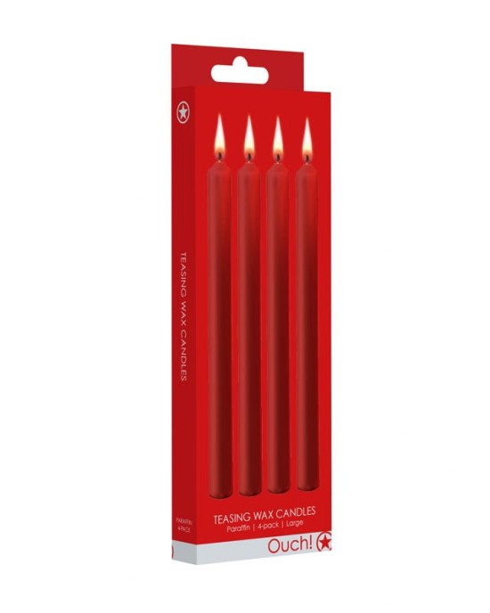 Ouch! Teasing Wax Large Red Drip Candles - 4 Pack