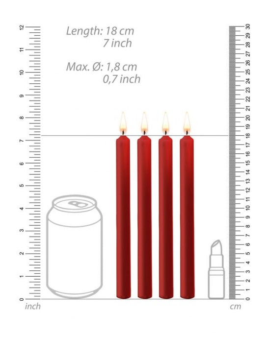 Ouch! Teasing Wax Large Red Drip Candles - 4 Pack